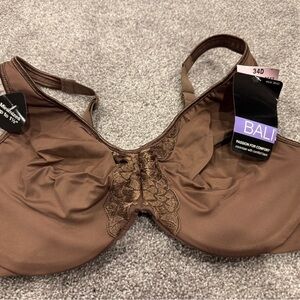 NWT Bali Women's Underwire Minimizer Bra in Chocolate Brown - 34D